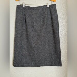 Vtg. Briggs Wool 80s Minimalist Grey Pencil Skirt Career Business W Sz.14
